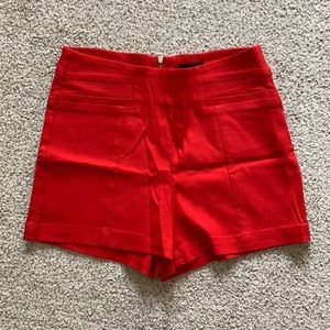 Red high waist shorts